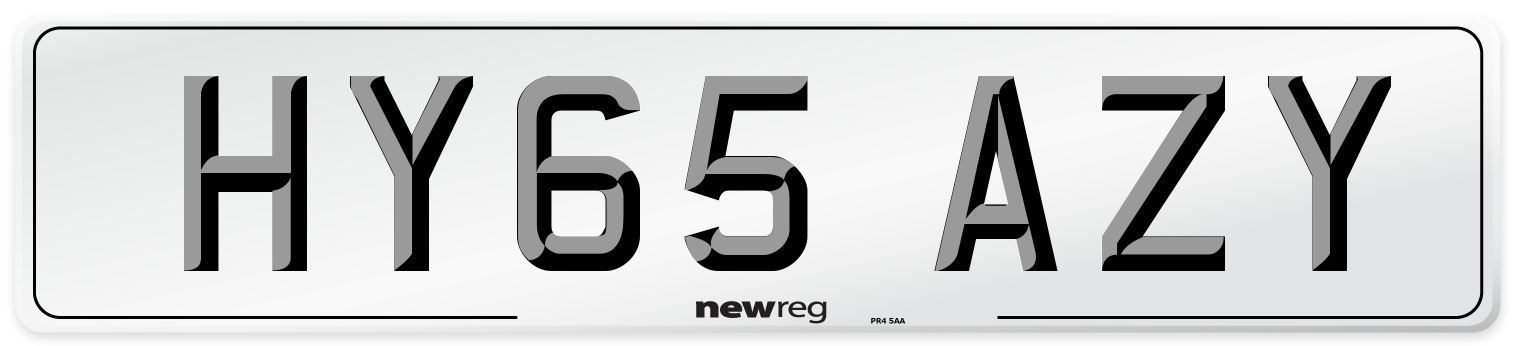 HY65 AZY Number Plate from New Reg
